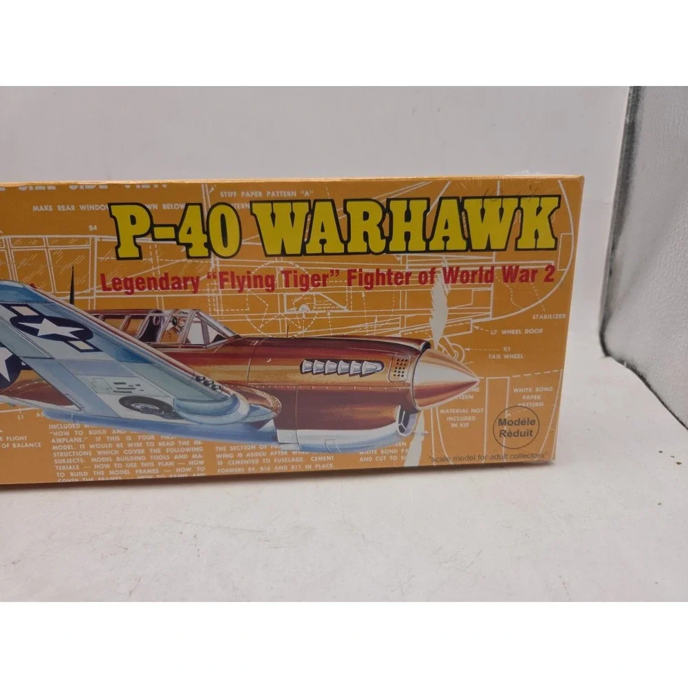 Guillow P-40 Warhawk Balsa And Tissue Flying Model Kit 501 Band Power 16.5